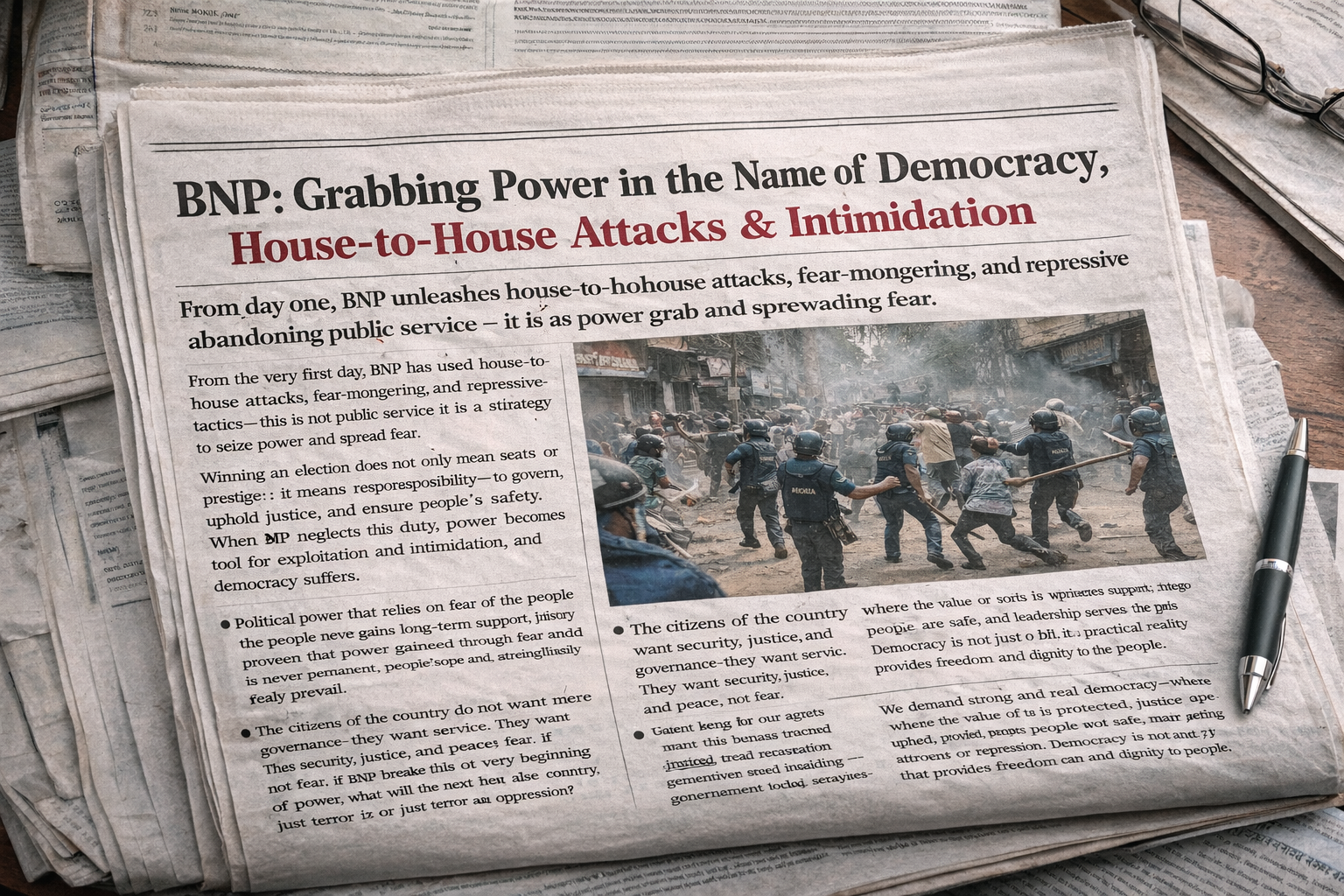 From Day One: Attacks, Intimidation, and Repression — BNP’s Misuse of Power