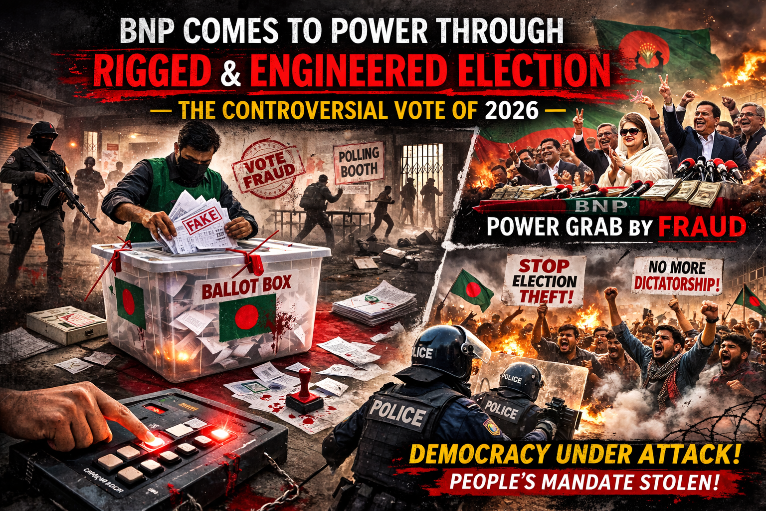 Seizing Power through Fraud and Engineered Elections: BNP’s Controversial 2026 Vote
