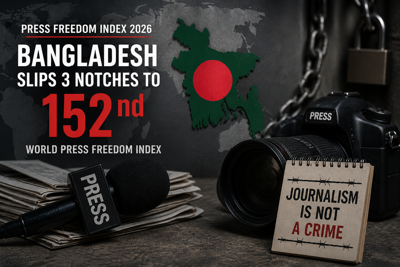 Bangladesh Ranked 152nd: Media Freedom Under Pressure
